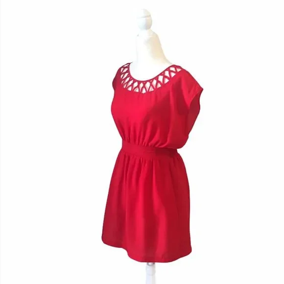 ❤️ Forever 21 Red Cage Dress ❤️ - Picture 3 of 15